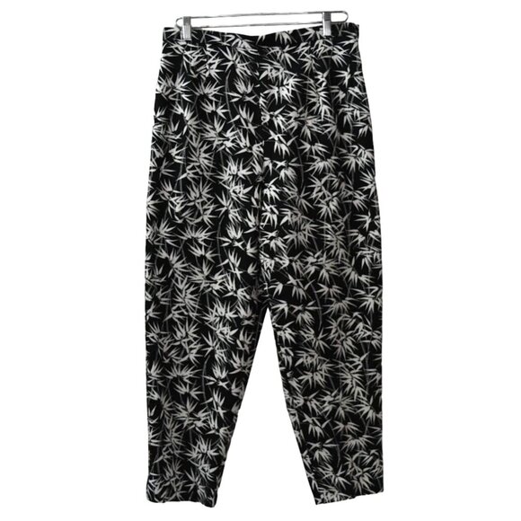 Briggs Pants - Briggs Ankle Length Stretch Pants Womens Size 14 Black White Cotton Bamboo Print